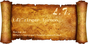 Lézinger Tuzson névjegykártya